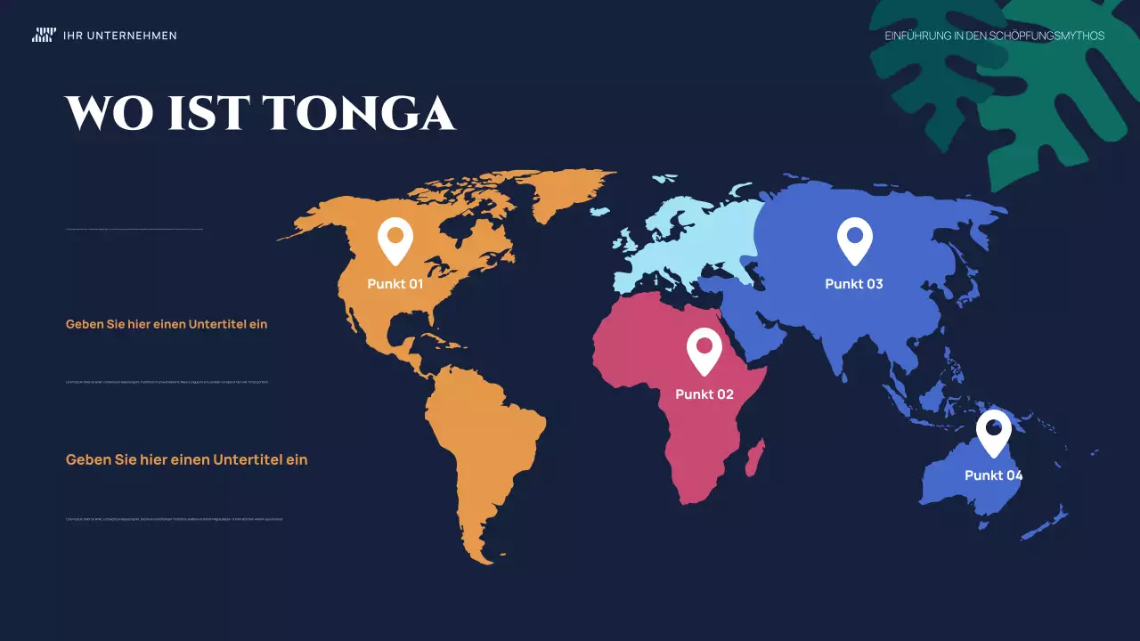Farbenfrohe, illustrative Einführung Schöpfungsmythos Präsentation