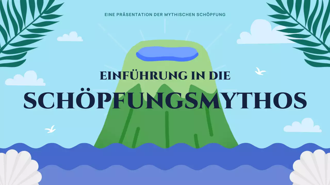 Farbenfrohe, illustrative Einführung Schöpfungsmythos Präsentation
