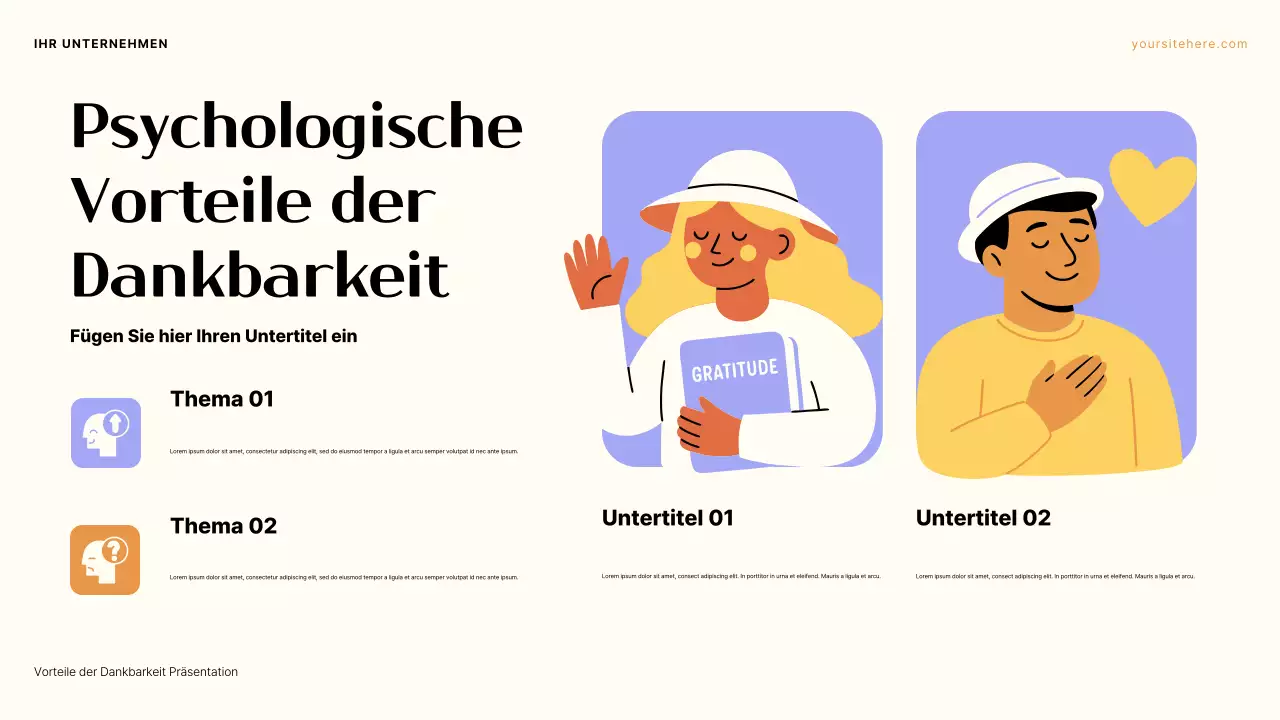 Lila und Orange Ästhetik Die Kraft der Dankbarkeit Präsentation