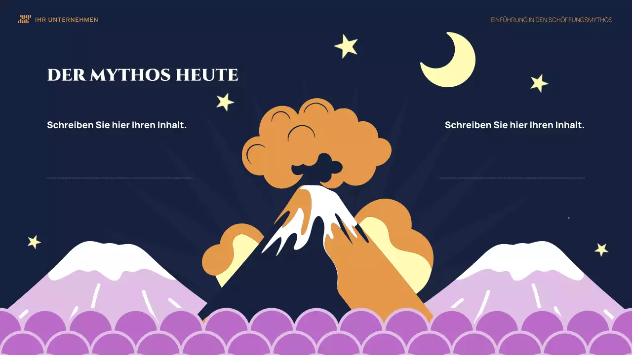 Farbenfrohe, illustrative Einführung Schöpfungsmythos Präsentation