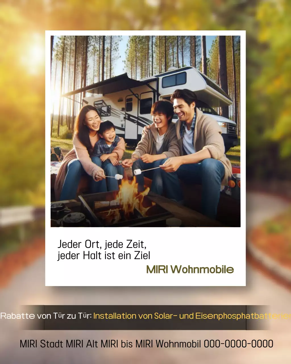Gelbe Naturcamping-Werbung