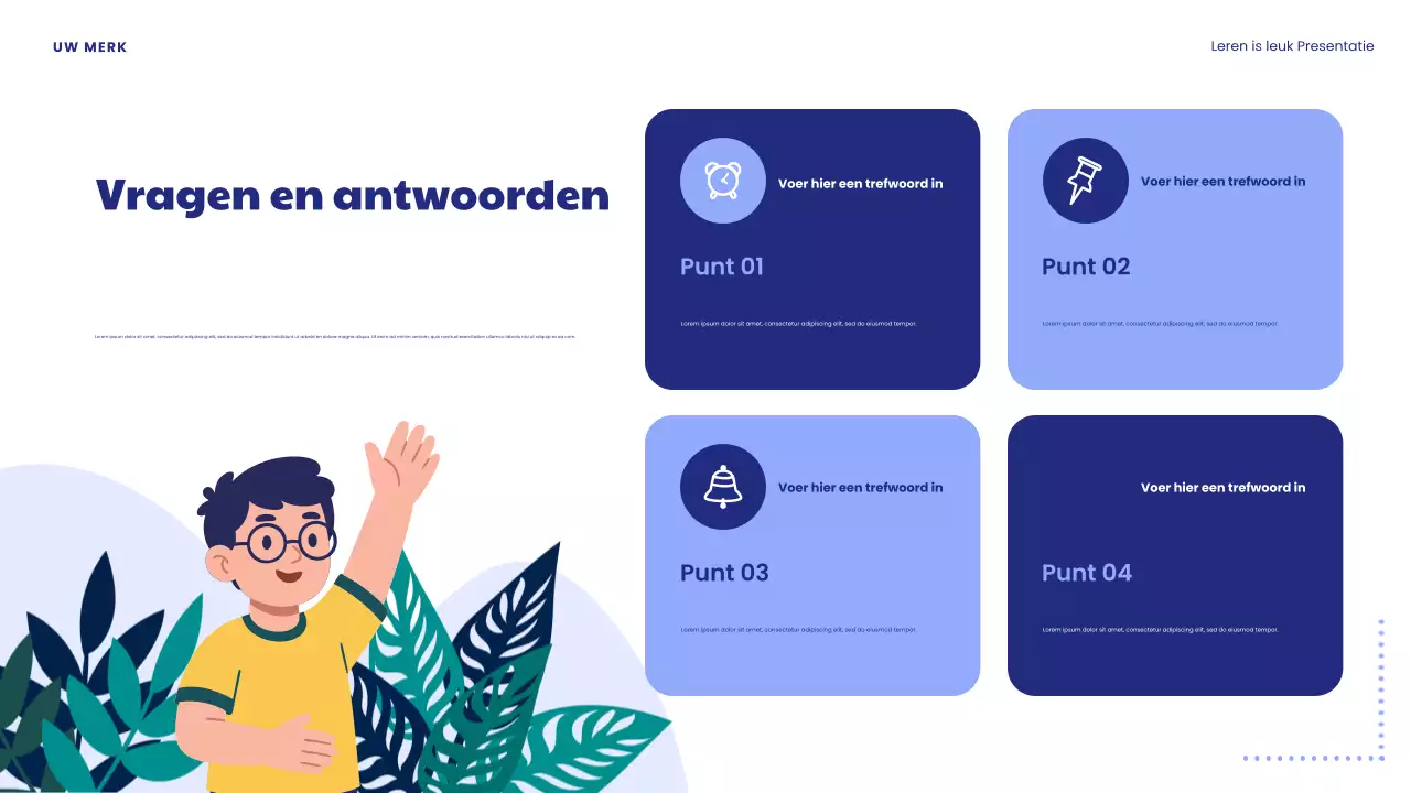 Blauwe Speels Leren is Leuke Presentatie