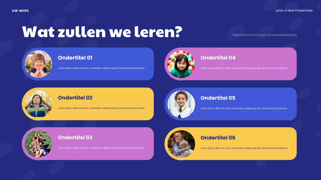 Blauwe Speels Leren is Leuke Presentatie