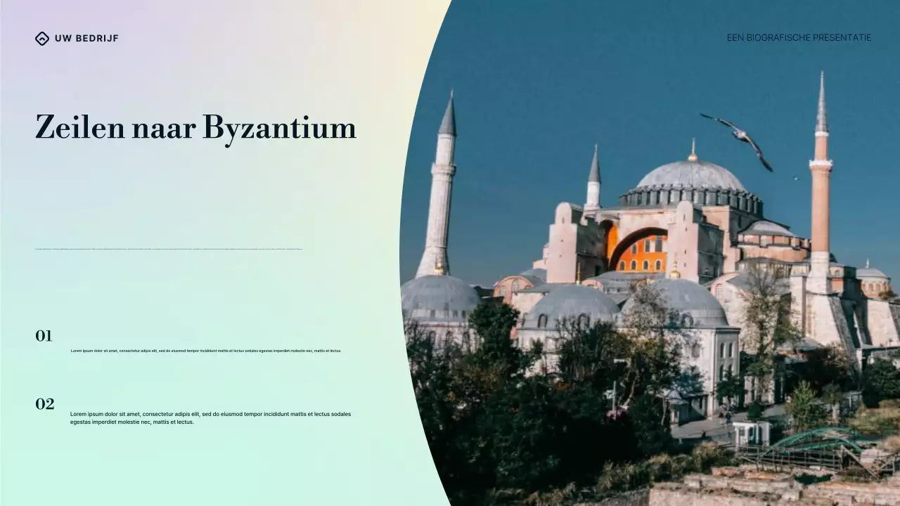 Paarsblauw en crème gradiënt William Butler Yeats Biografie Presentatie