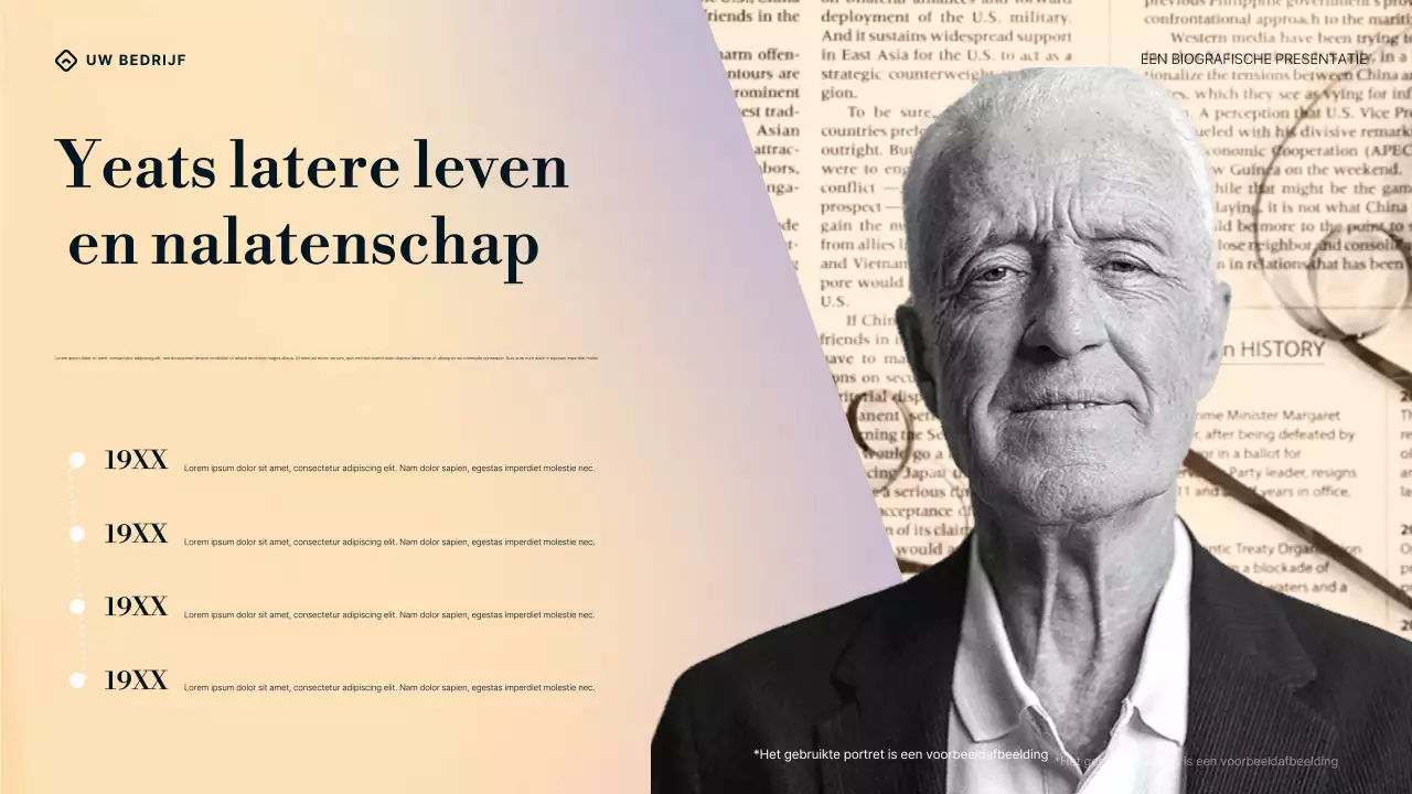 Paarsblauw en crème gradiënt William Butler Yeats Biografie Presentatie