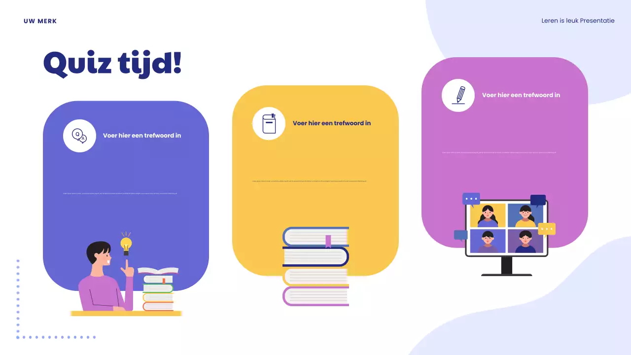 Blauwe Speels Leren is Leuke Presentatie