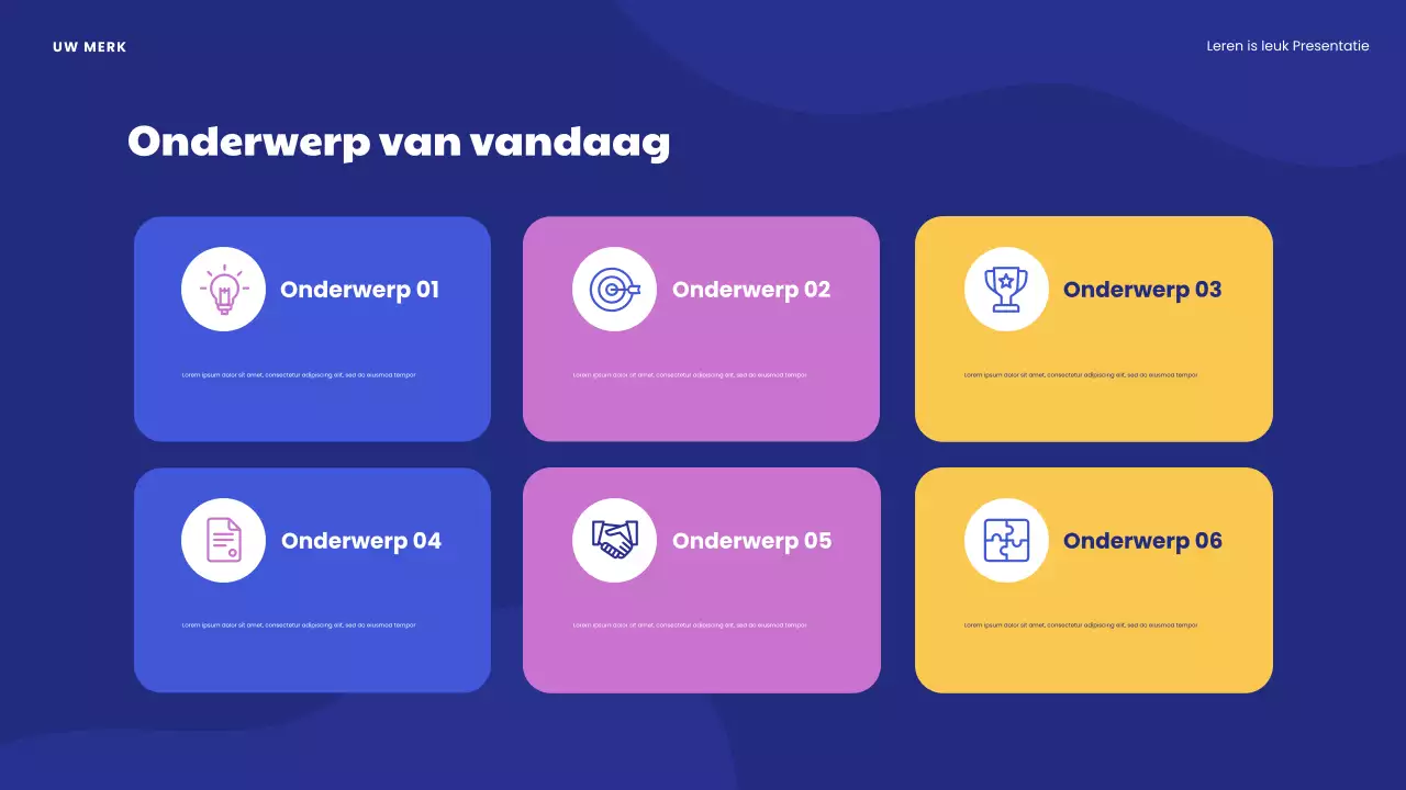 Blauwe Speels Leren is Leuke Presentatie