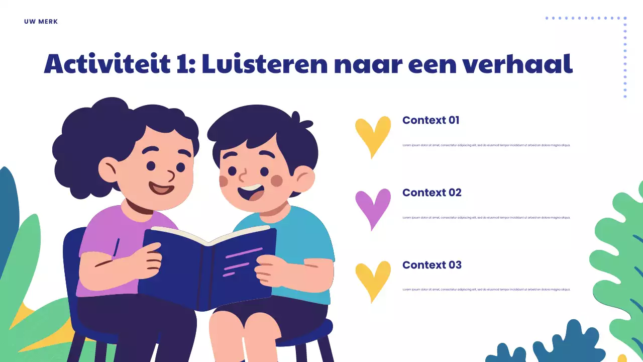 Blauwe Speels Leren is Leuke Presentatie