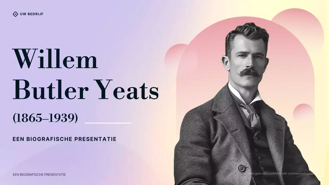 Paarsblauw en crème gradiënt William Butler Yeats Biografie Presentatie