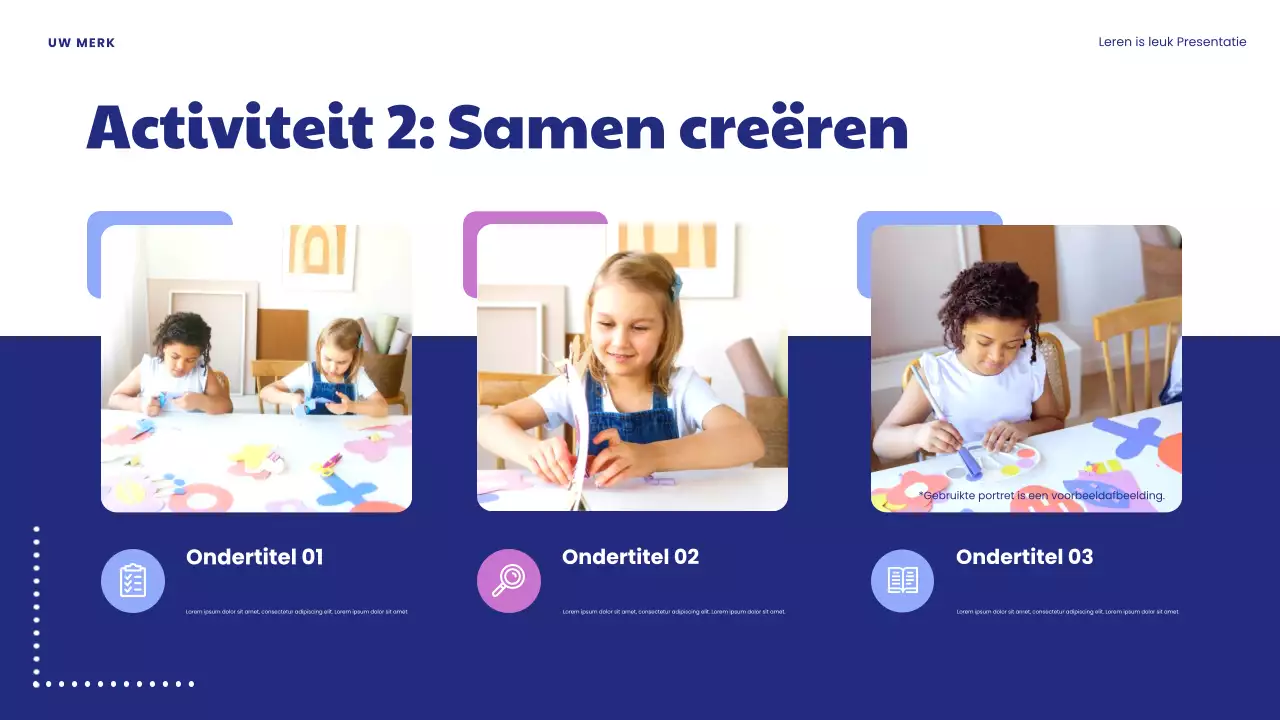 Blauwe Speels Leren is Leuke Presentatie