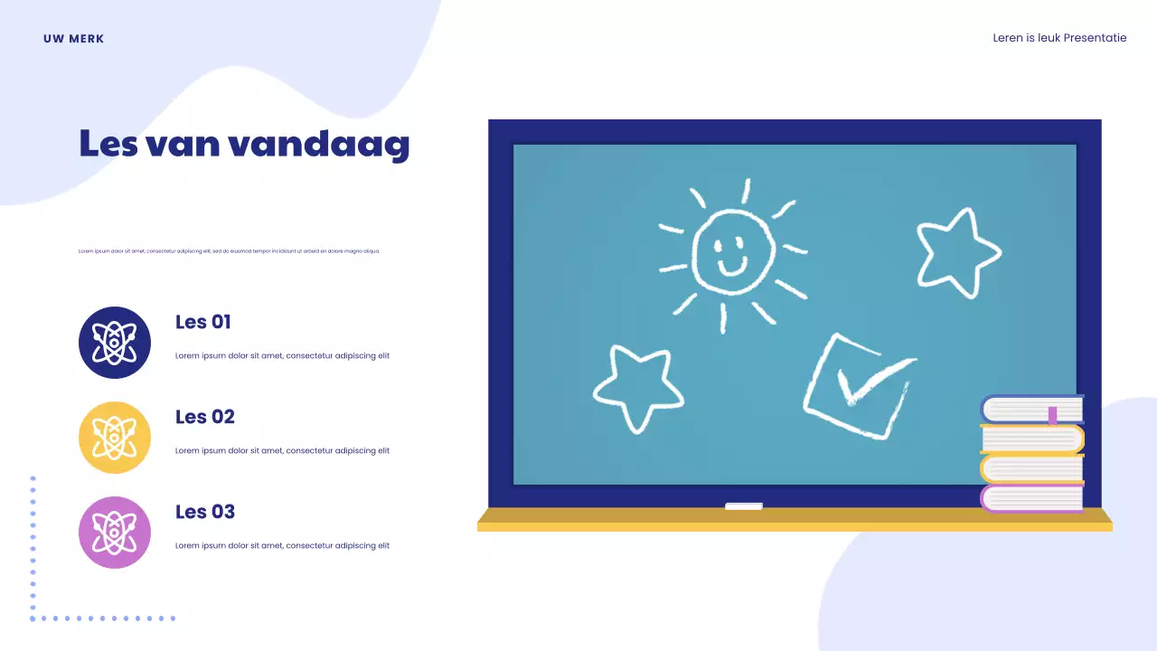 Blauwe Speels Leren is Leuke Presentatie