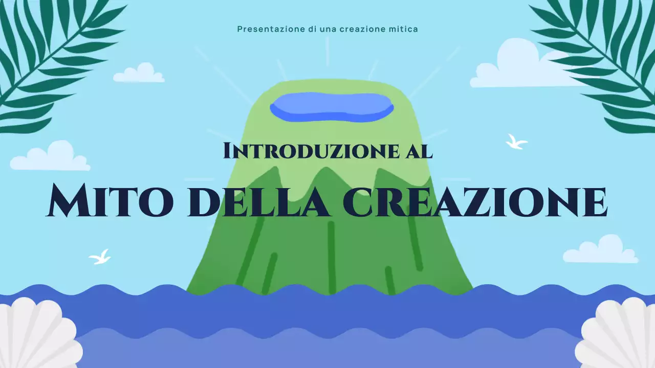 Introduzione illustrativa colorata Presentazione del mito della creazione