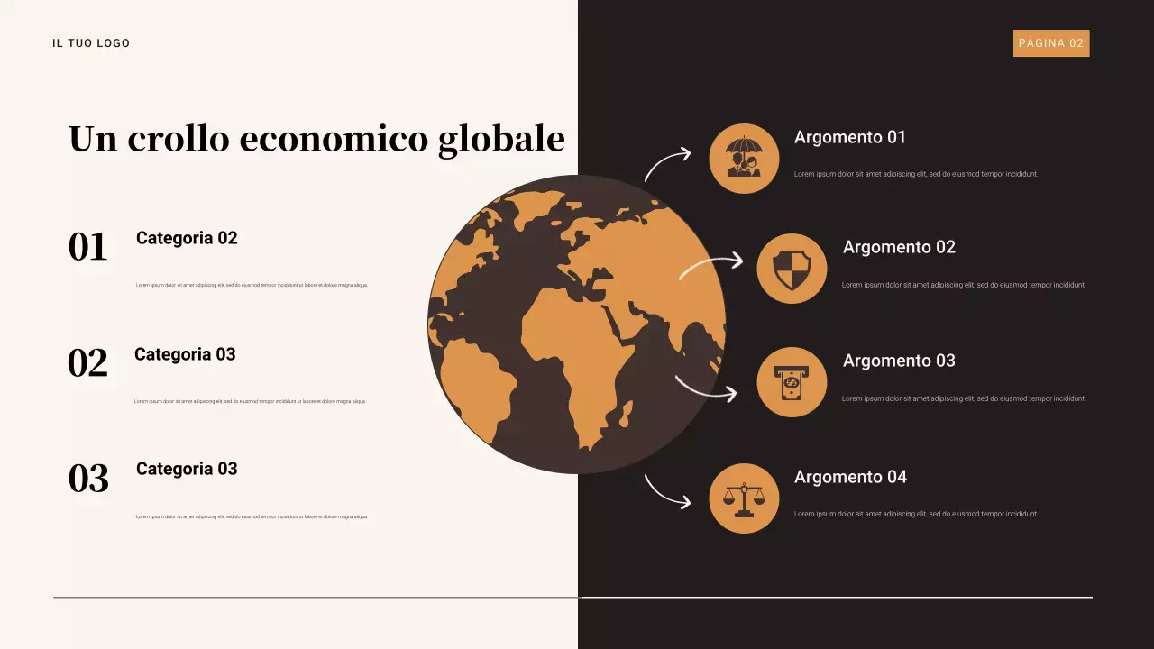 Presentazione della Grande Depressione del 1929 in marrone e arancione vintage