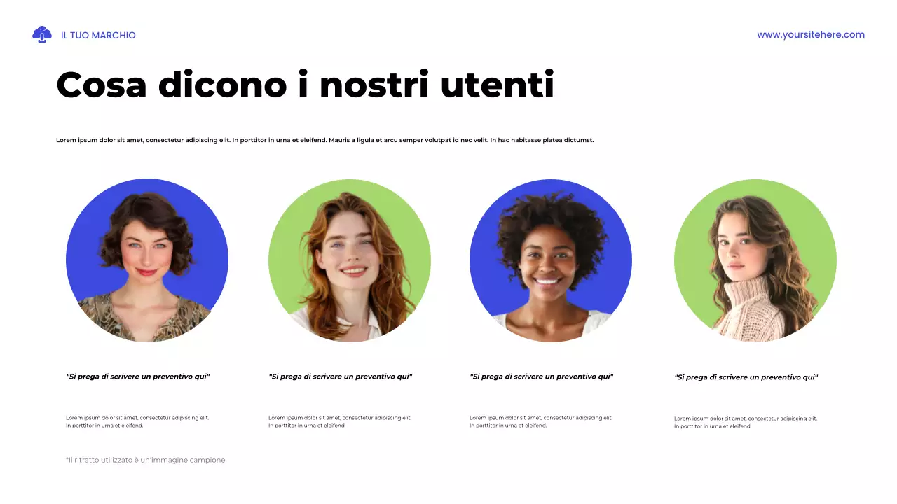 Presentazione illustrativa di uno studio sulla salute in blu e verde