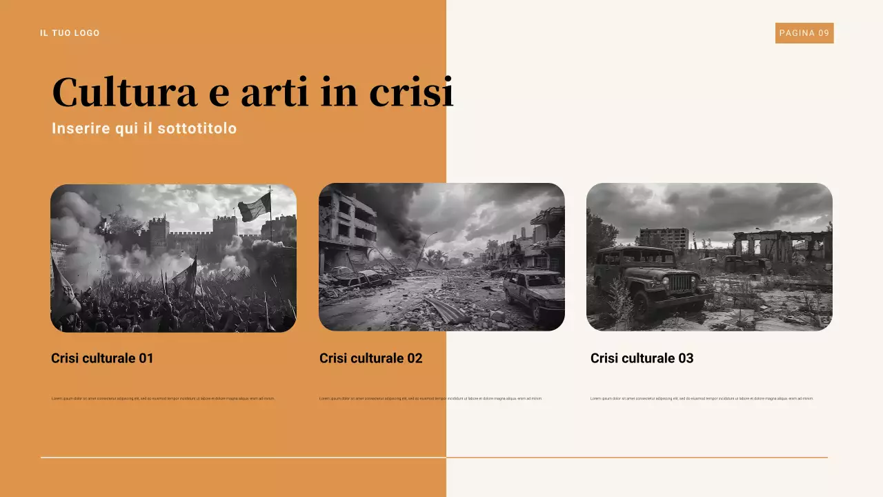 Presentazione della Grande Depressione del 1929 in marrone e arancione vintage