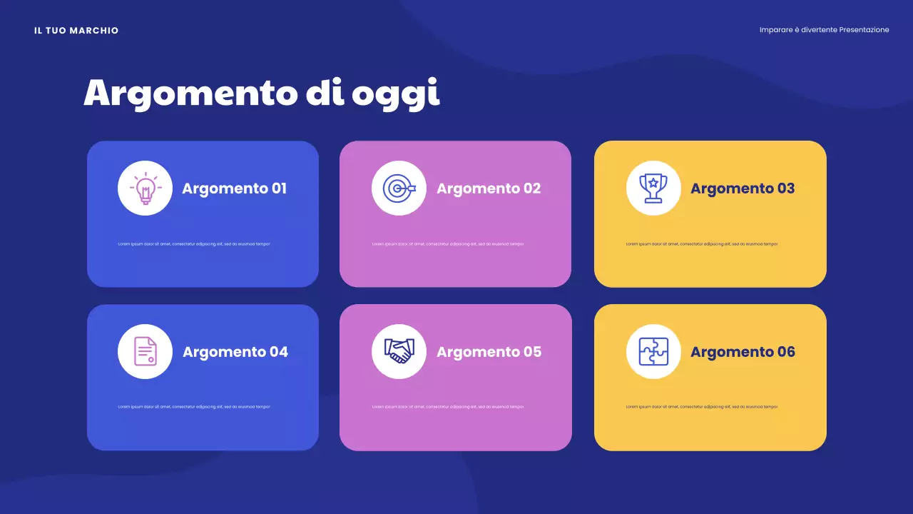 Presentazione "L'apprendimento giocoso è divertente" in blu