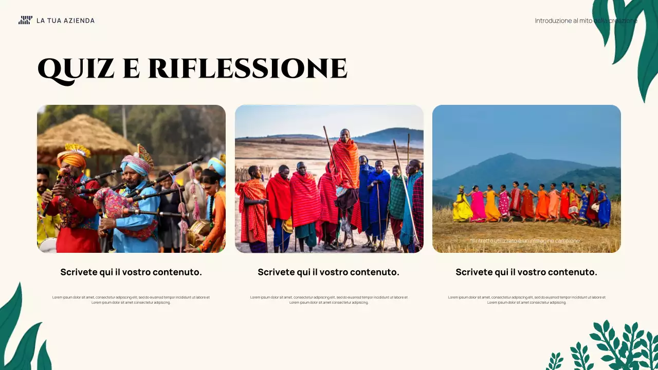 Introduzione illustrativa colorata Presentazione del mito della creazione