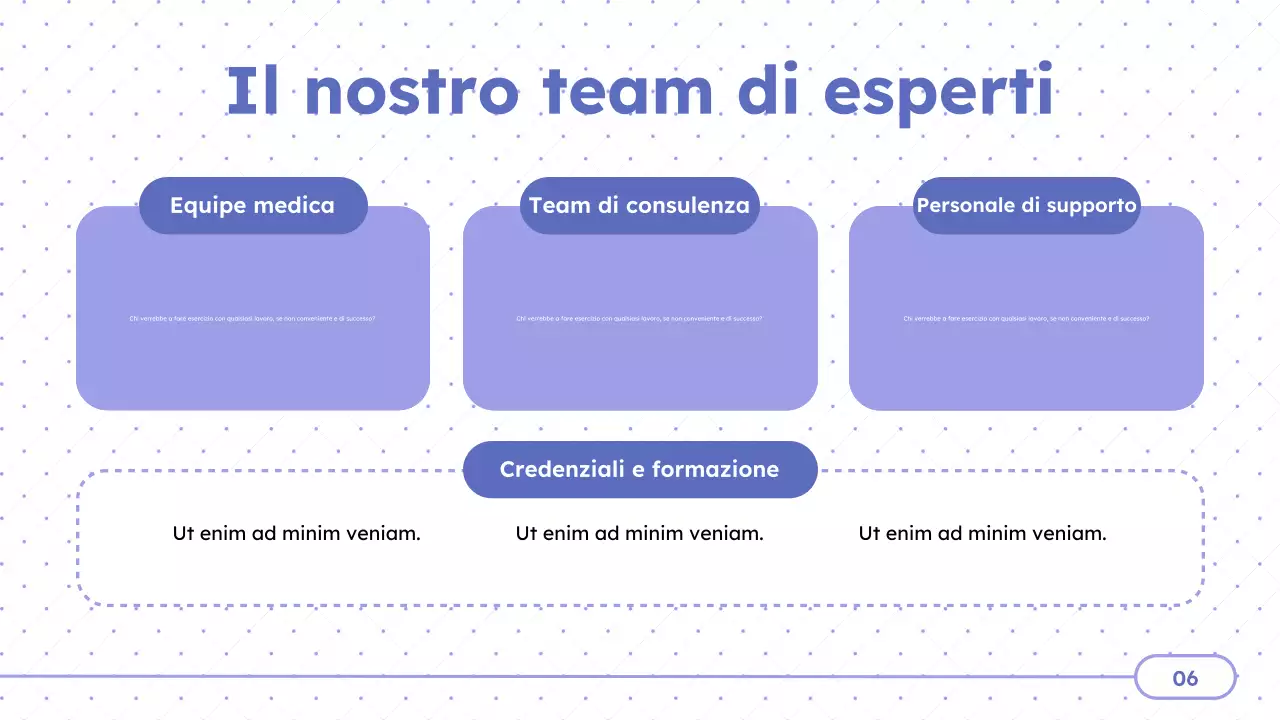 Presentazione dei centri di trattamento minimo viola