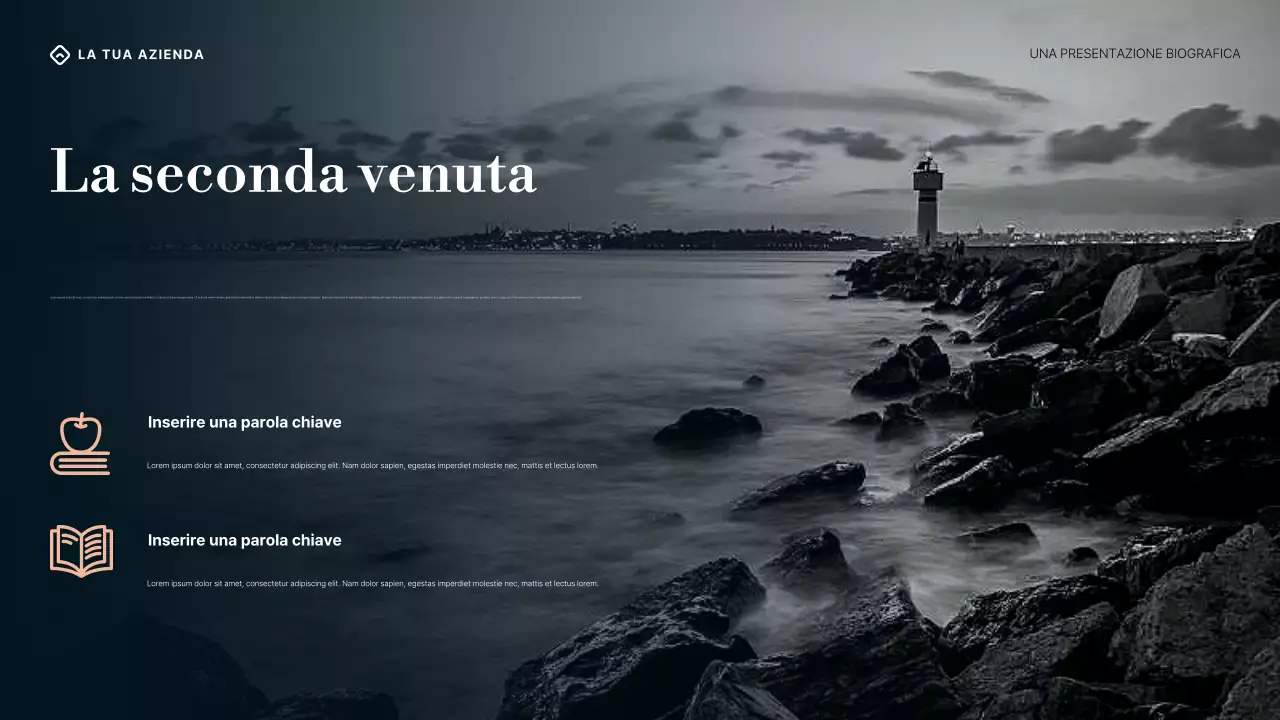 Presentazione della biografia di William Butler Yeats con sfumatura viola, blu e crema