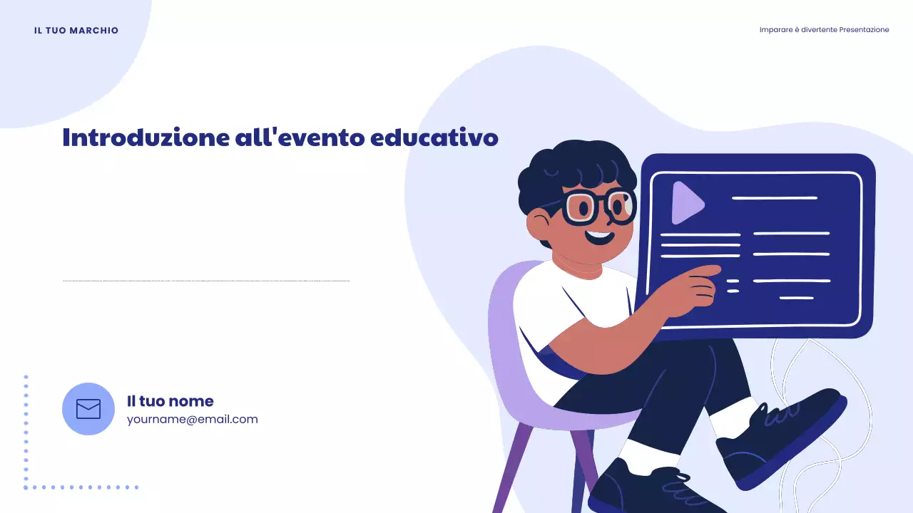 Presentazione "L'apprendimento giocoso è divertente" in blu