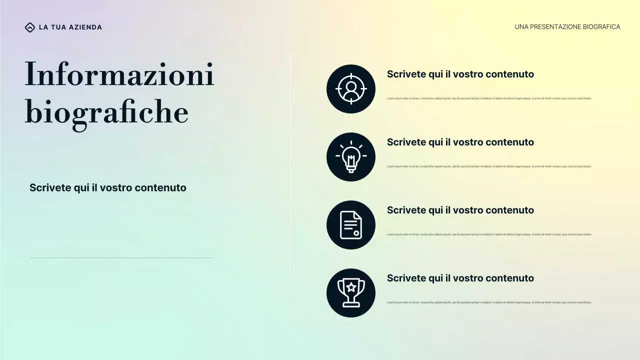 Presentazione della biografia di William Butler Yeats con sfumatura viola, blu e crema