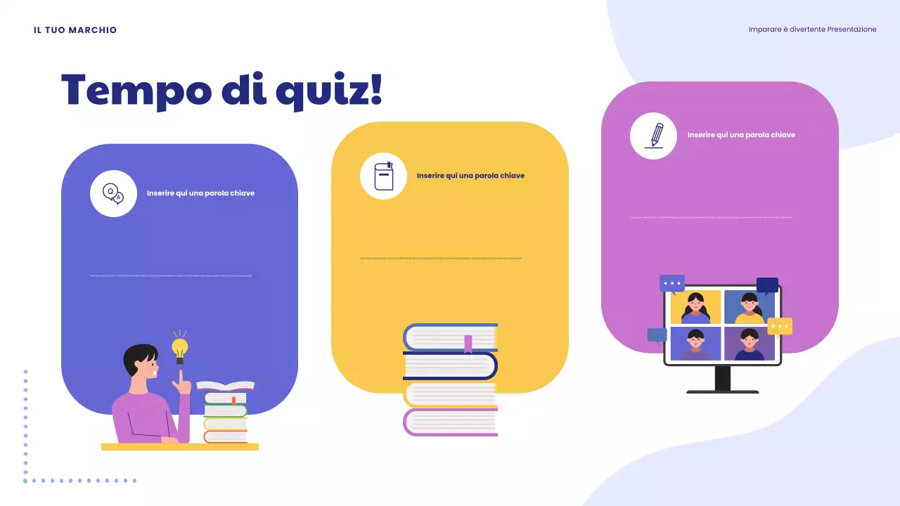 Presentazione "L'apprendimento giocoso è divertente" in blu