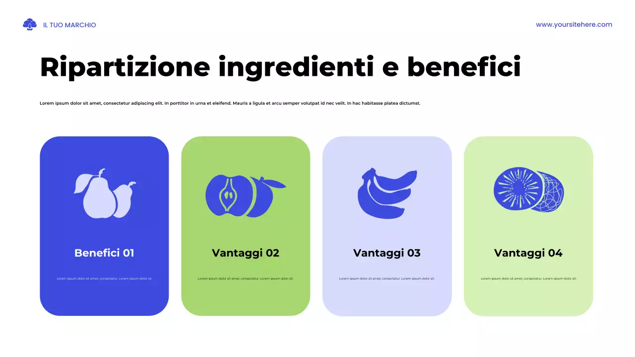 Presentazione illustrativa di uno studio sulla salute in blu e verde