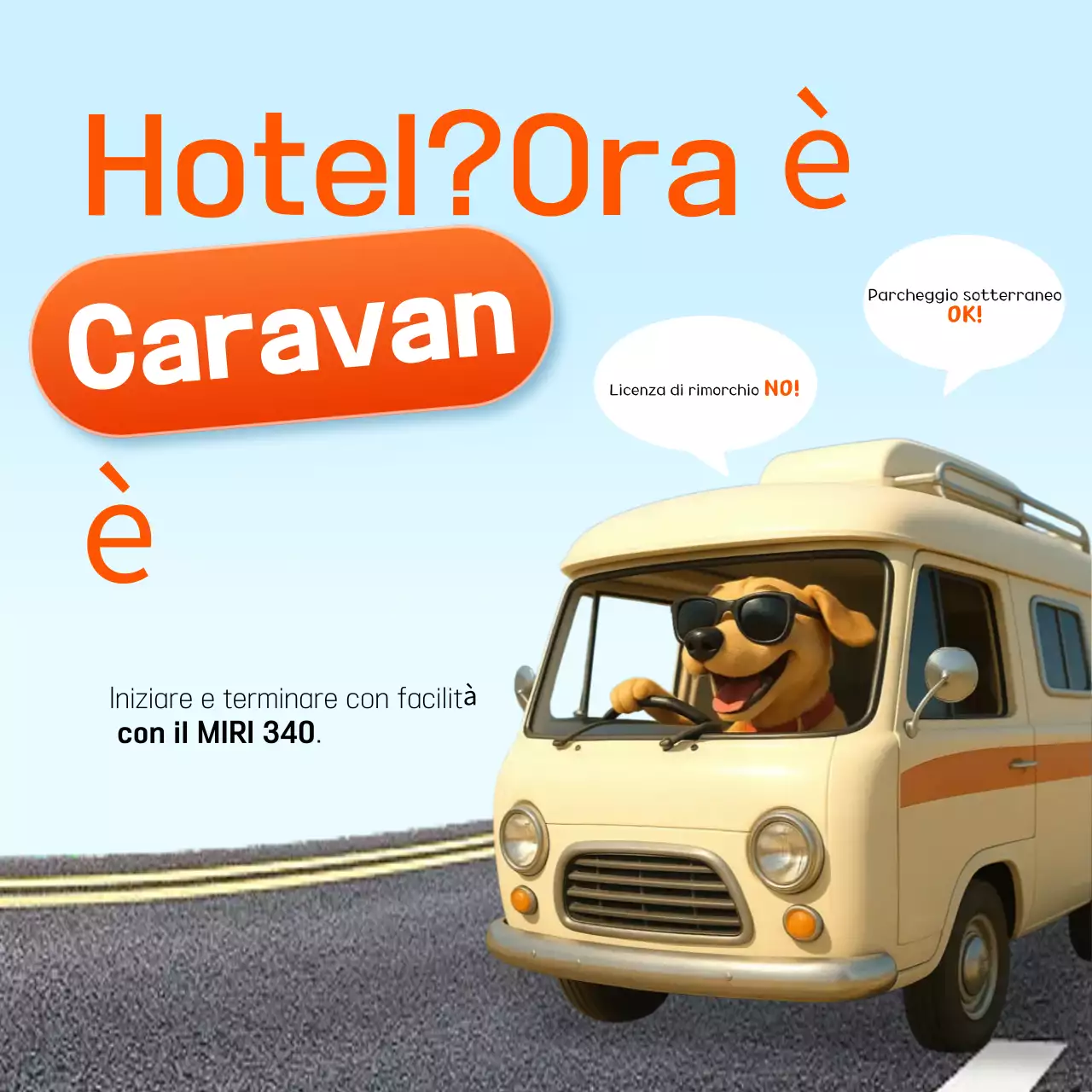 Pubblicità del camper Sky Blue Pop