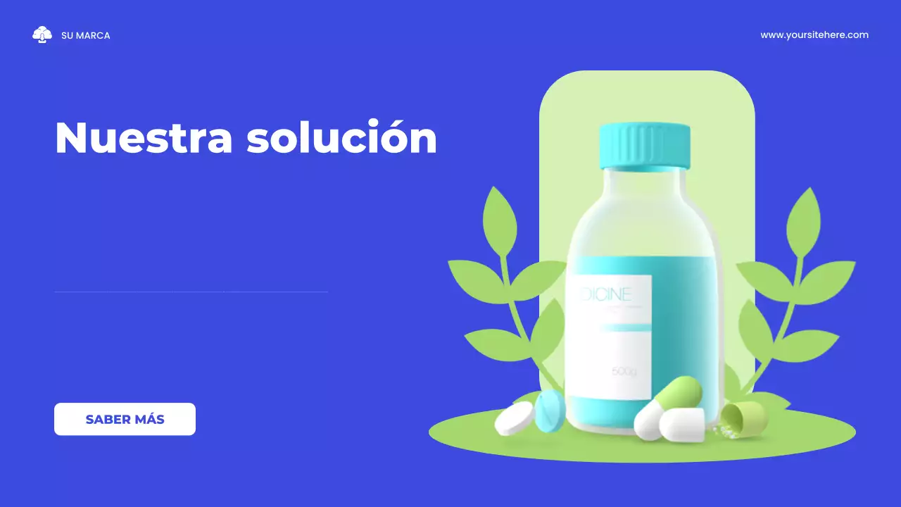 Presentación ilustrativa de un estudio de salud en azul y verde