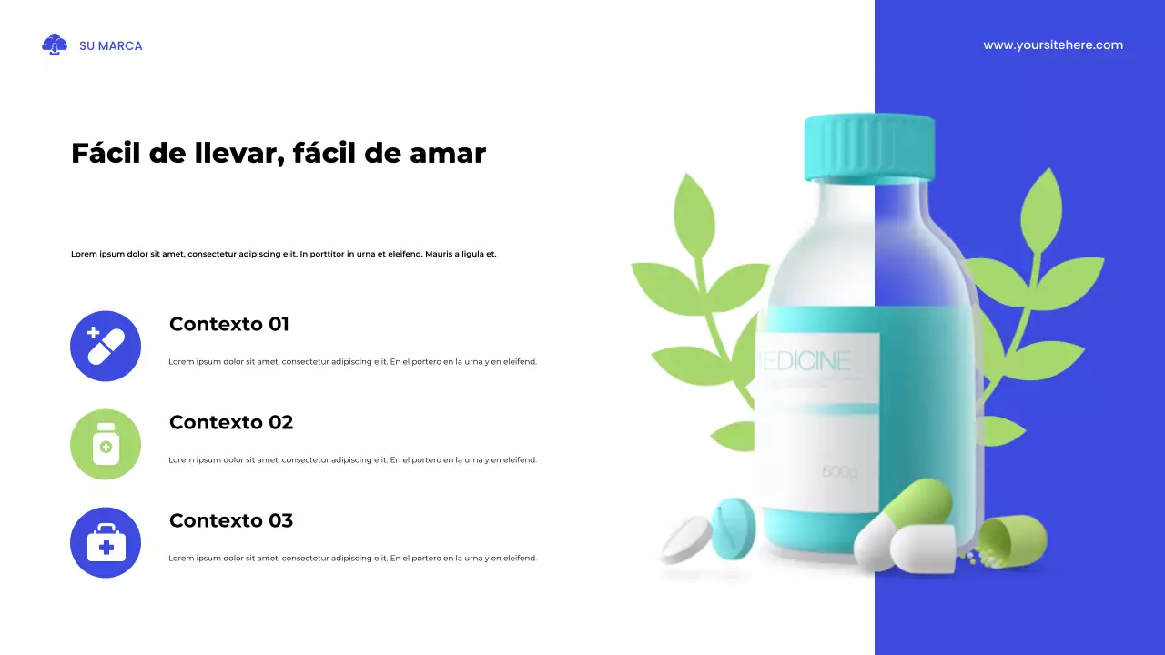 Presentación ilustrativa de un estudio de salud en azul y verde