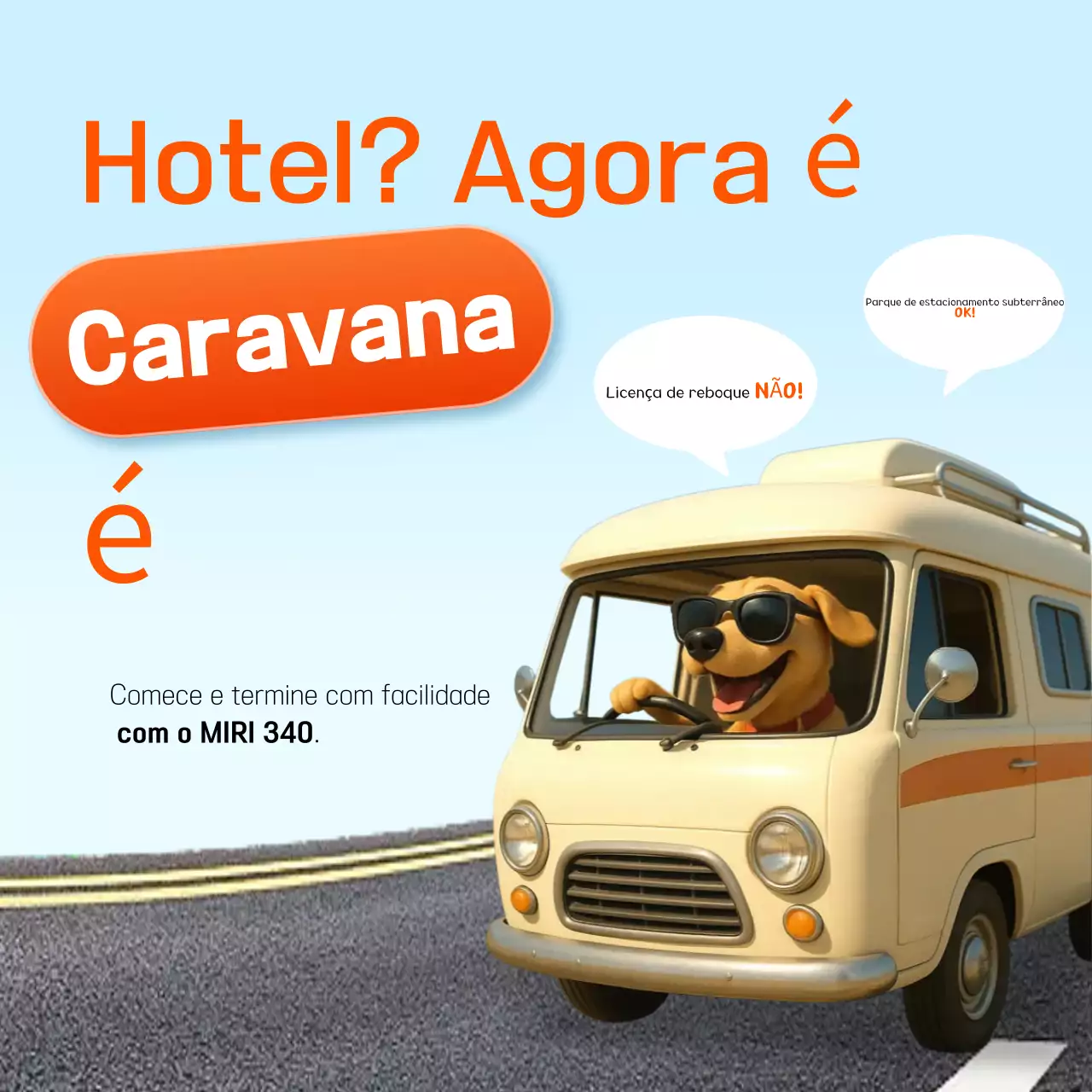 Anúncio de Camper Van Pop Azul Celeste