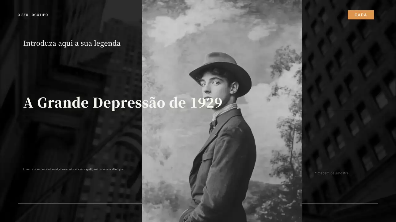 Apresentação Vintage Marrom e Laranja: A Grande Depressão de 1929