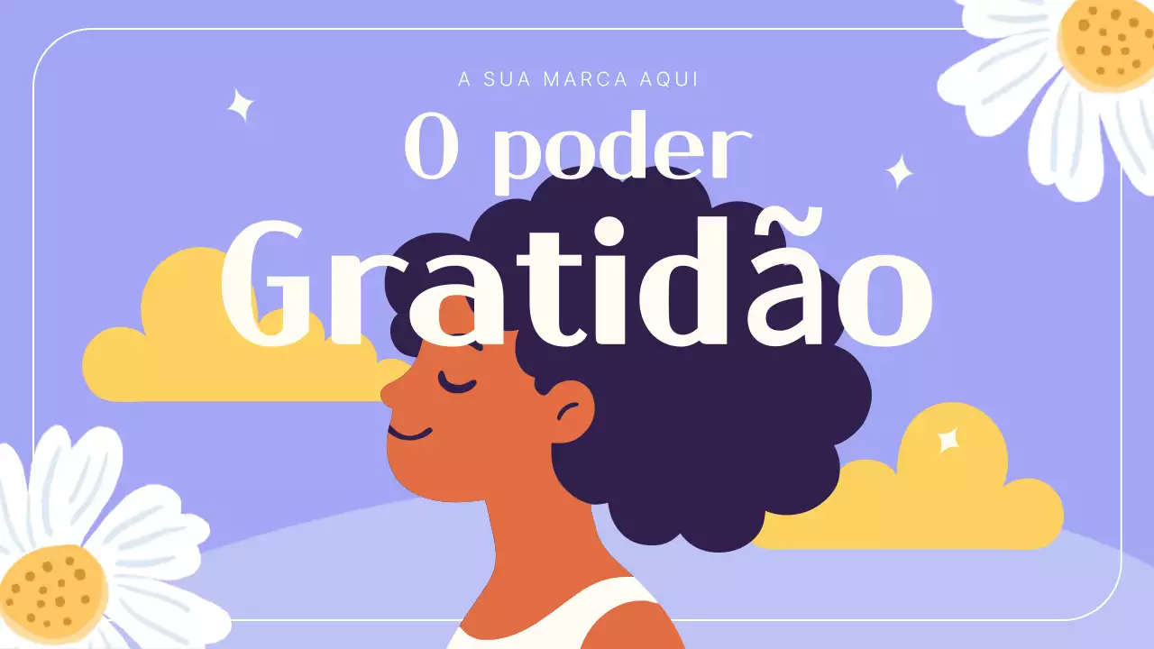 Apresentação Estética Roxa e Laranja: O Poder da Gratidão