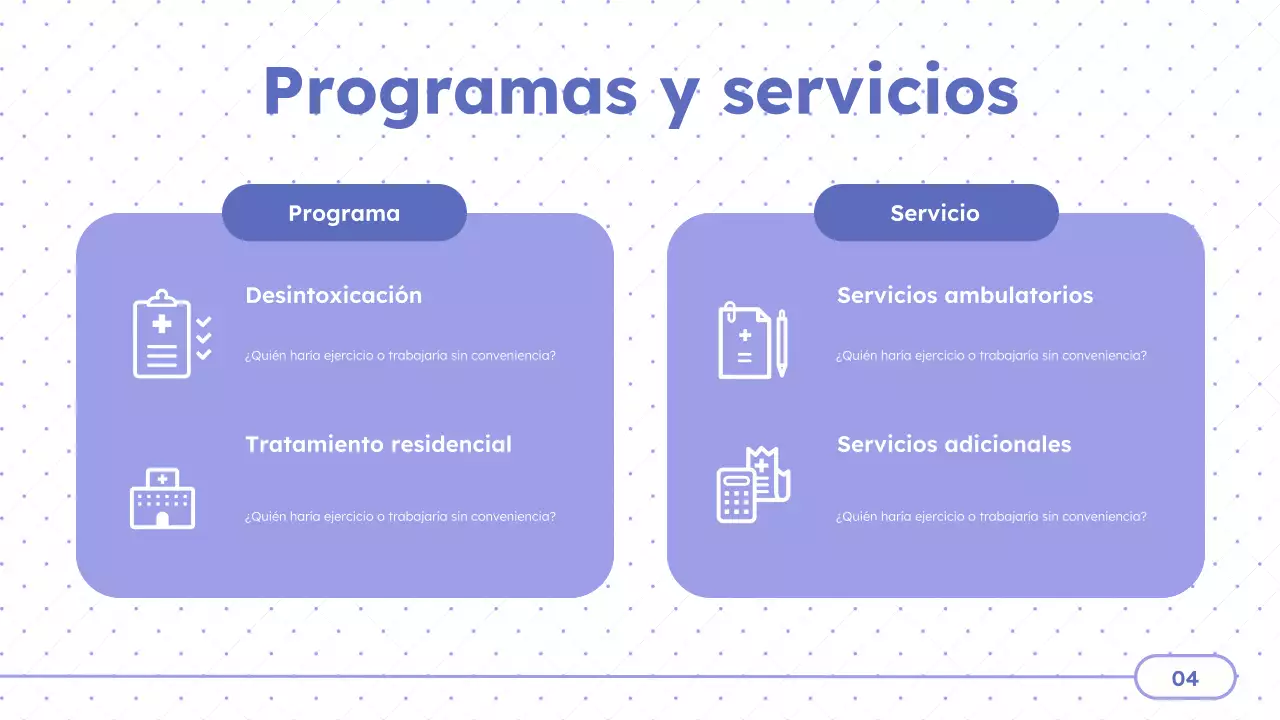 Presentación de Purple Minimal Treatment Centers