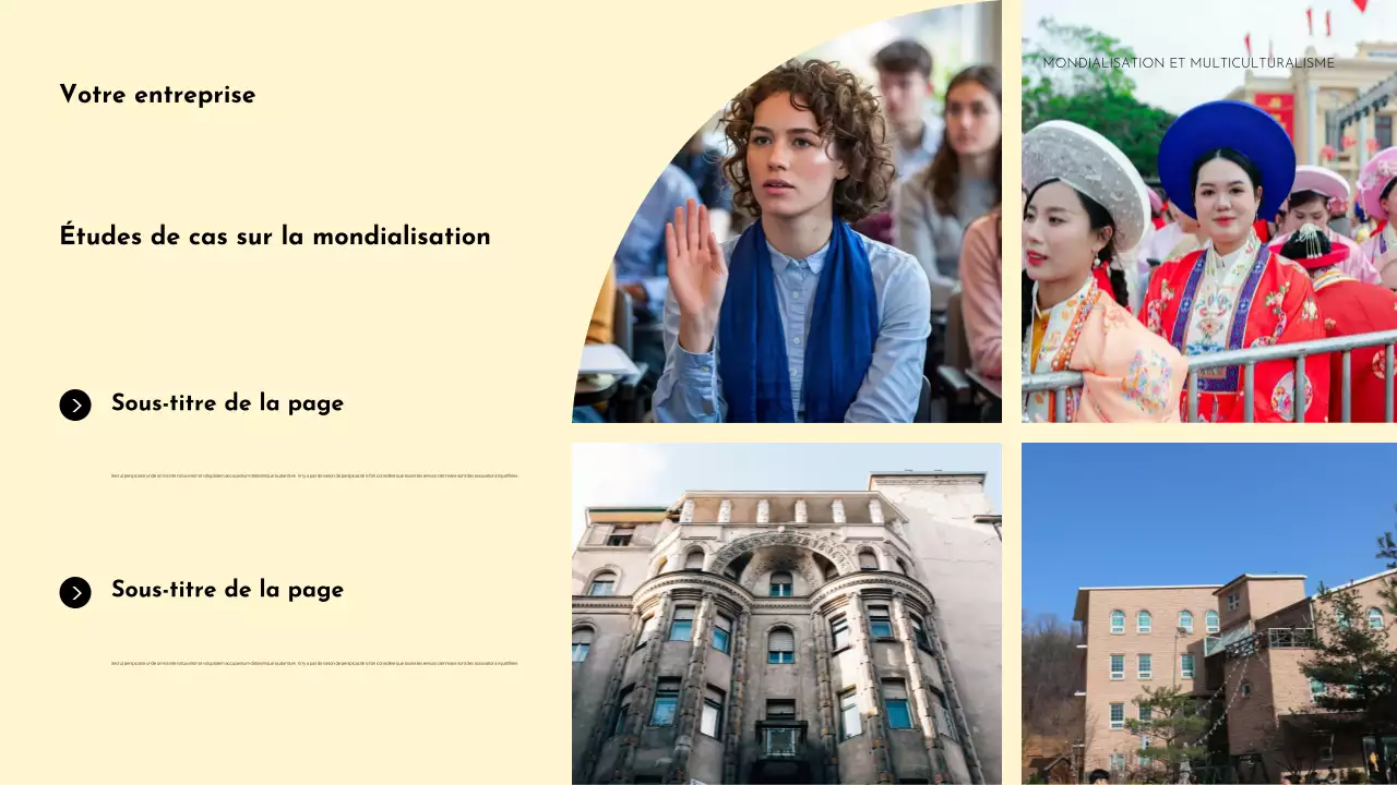 Présentation colorée de l'annonce de la diversité culturelle