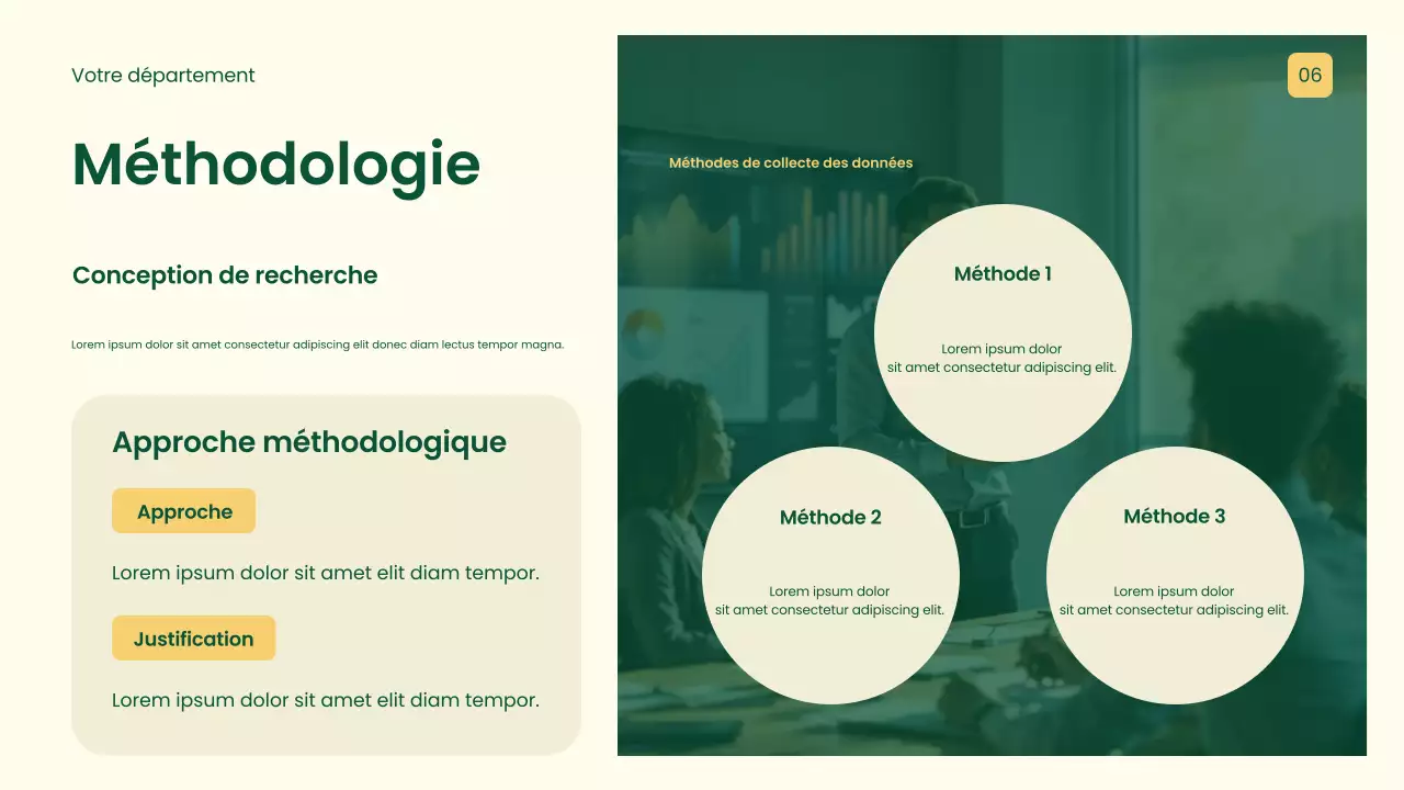 Présentation de recherche professionnelle jaune