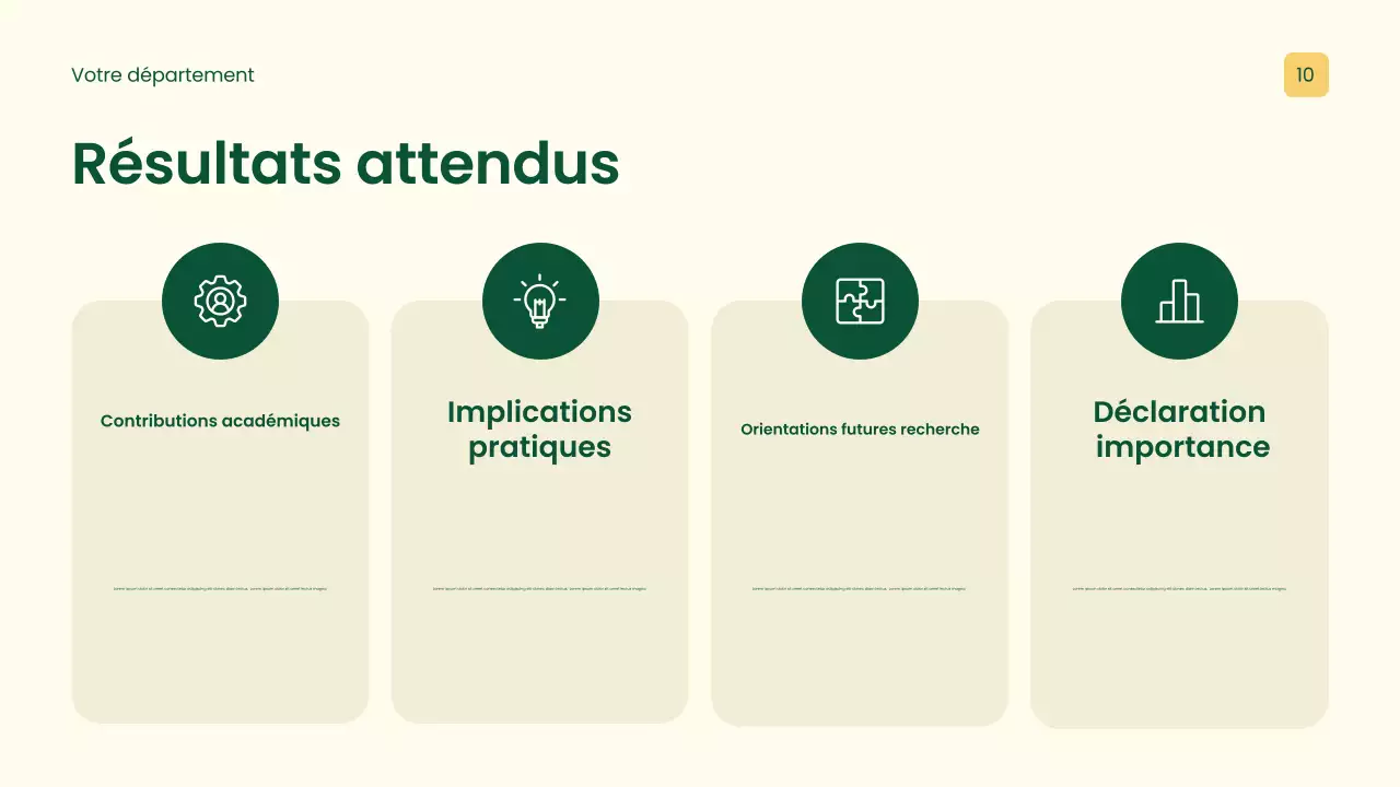 Présentation de recherche professionnelle jaune