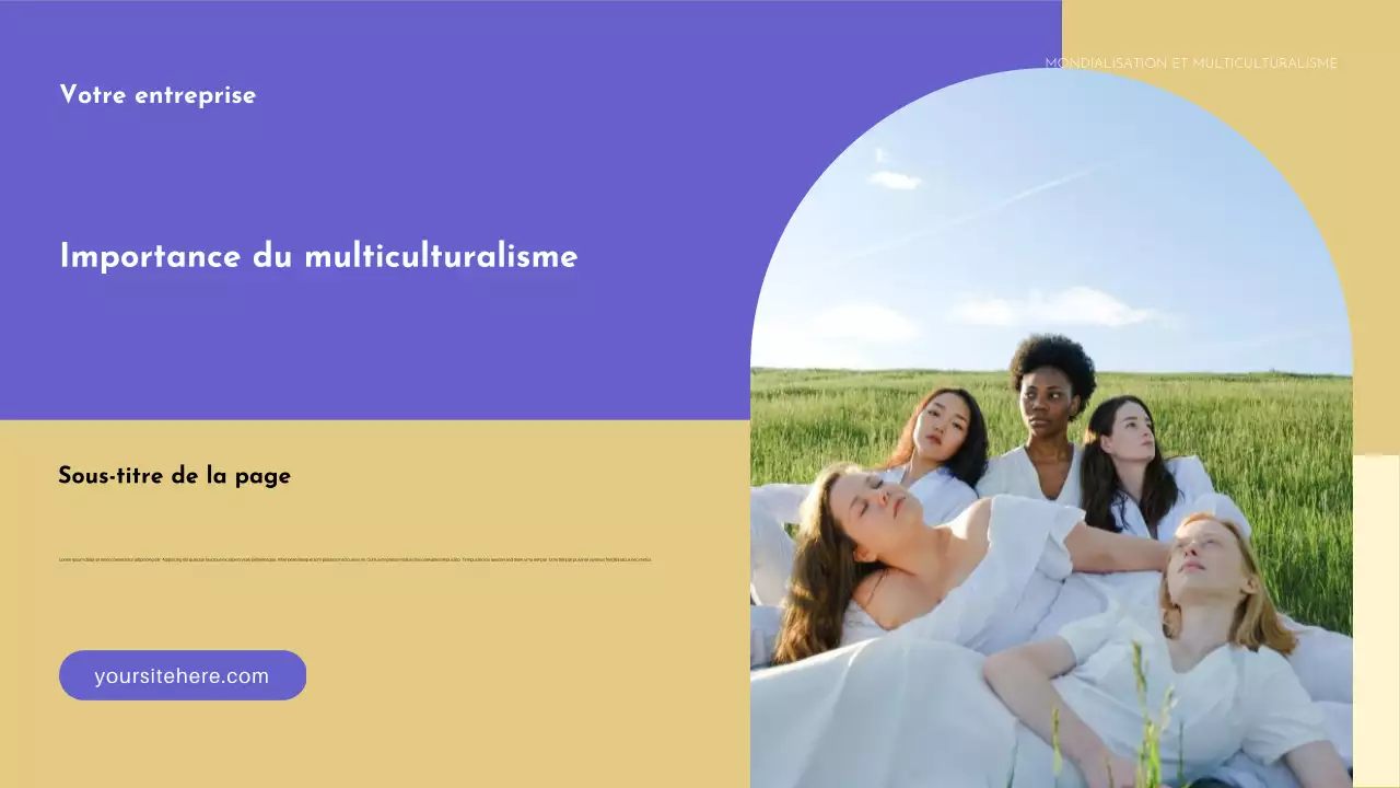 Présentation colorée de l'annonce de la diversité culturelle