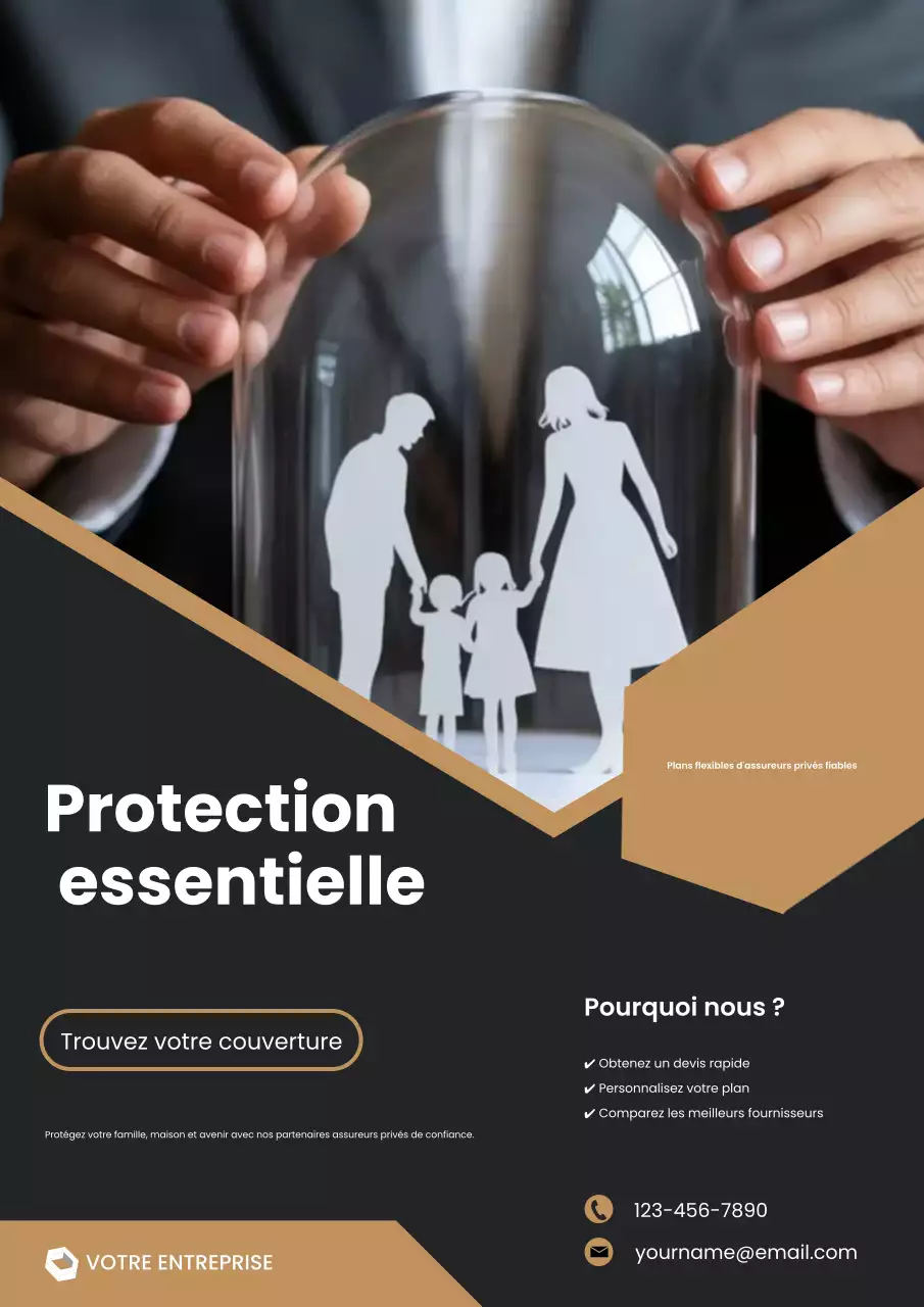 publicité d'assurance moderne noire