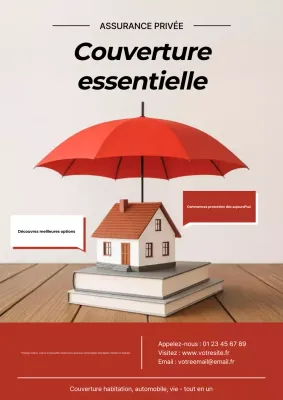 promotion d'assurance moderne rouge