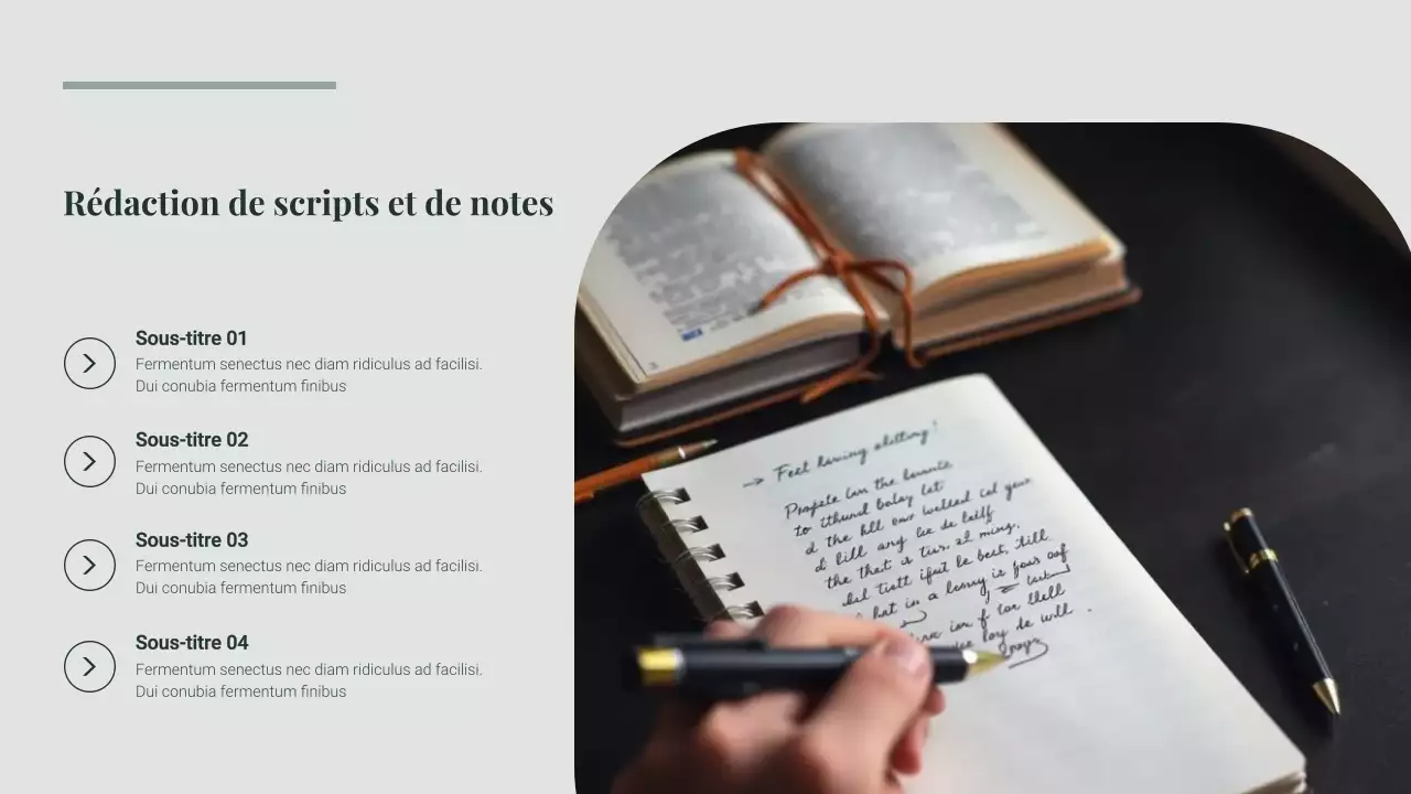 Guide de présentation moderne et écologique