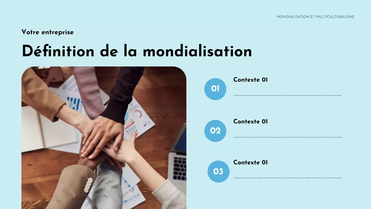 Présentation colorée de l'annonce de la diversité culturelle