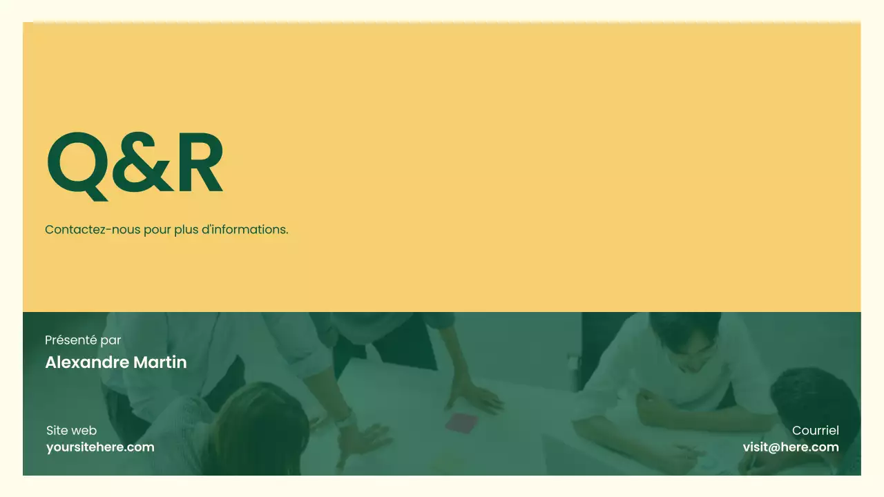 Présentation de recherche professionnelle jaune