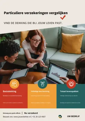 beige moderne verzekeringsadvertentie