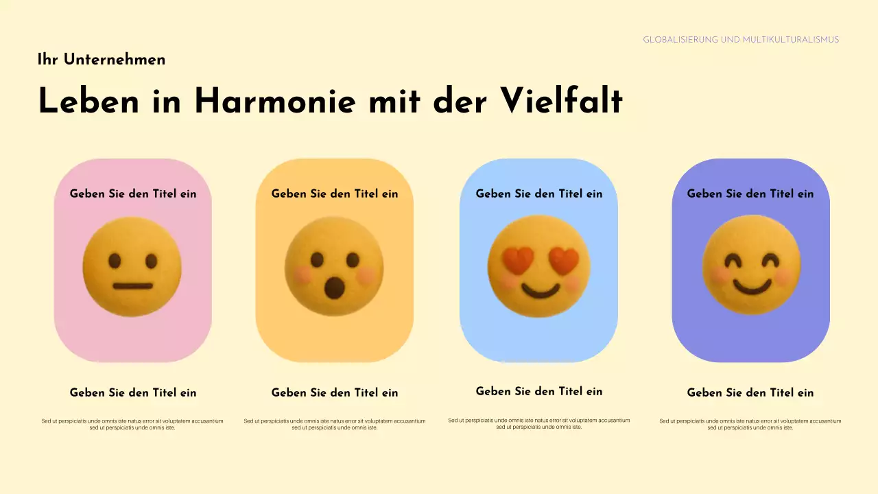 Bunte Ankündigung kultureller Vielfalt Präsentation