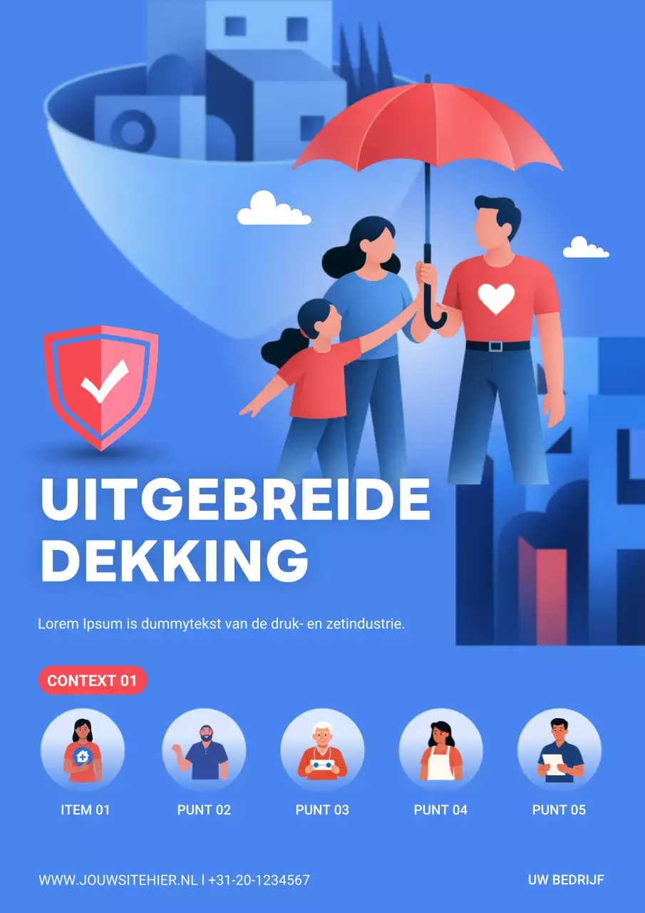 blauwe moderne verzekeringsadvertentie