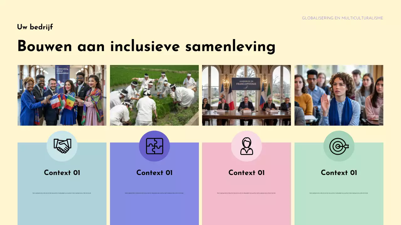 Kleurrijke presentatie over culturele diversiteit
