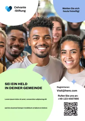 Grünes, modernes Community-Werbe-Webposter