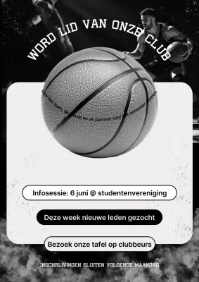 Zwarte moderne basketbalwervingsposter
