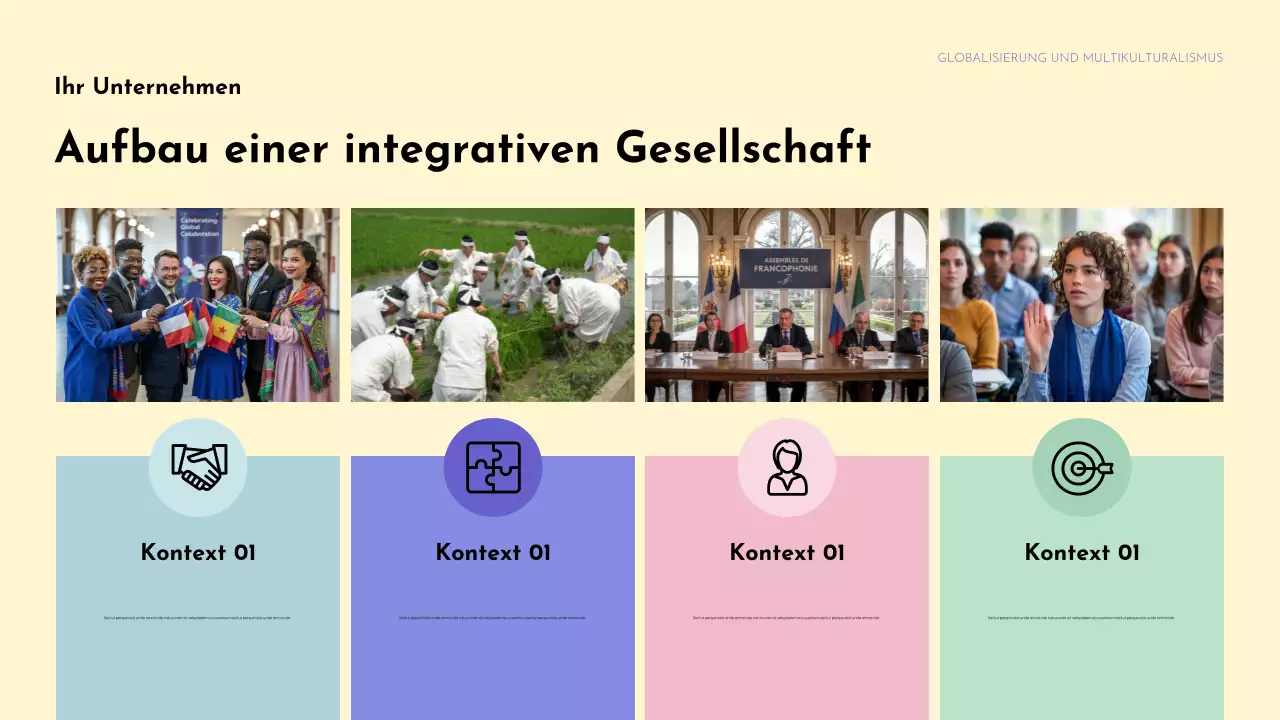 Bunte Ankündigung kultureller Vielfalt Präsentation